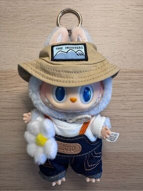 Labubu “Fall in Wild” Brown Hat & Flower Figure 🌼🤎